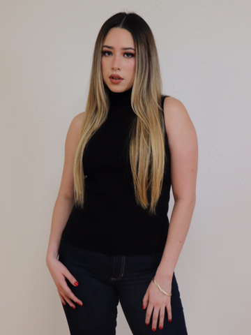 Nadia Sleeveless Turtleneck Black