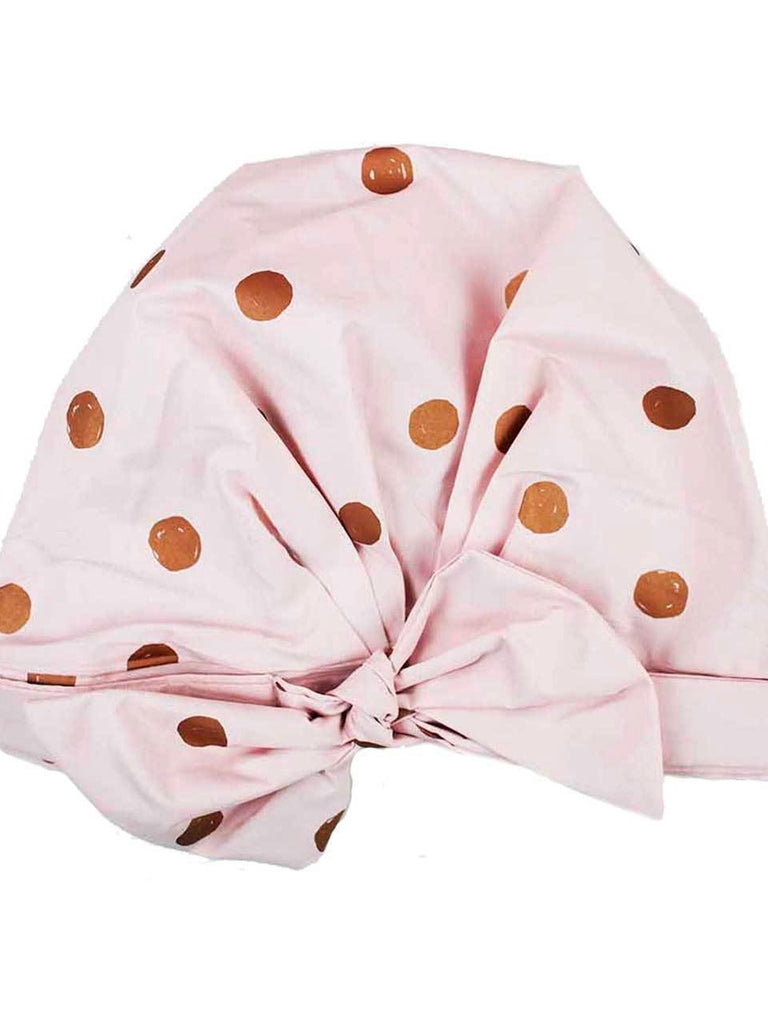 Luxe Shower Cap- Blush Dot