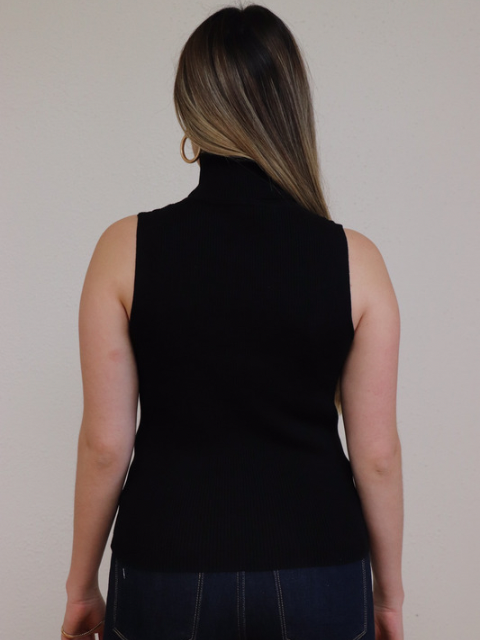 Nadia Sleeveless Turtleneck Black