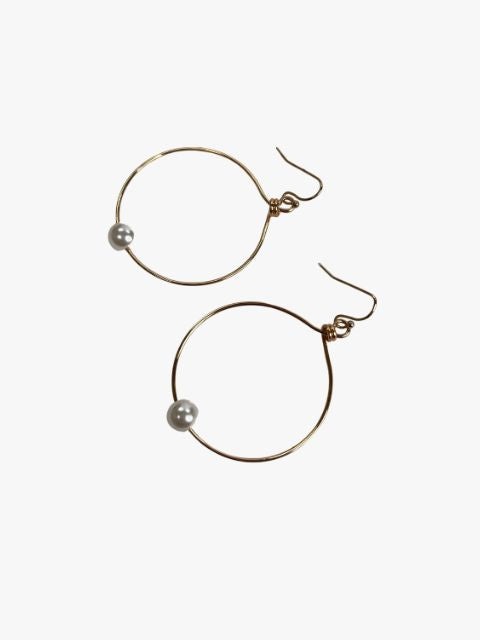 Jodeco Circle & Pearl Earrings