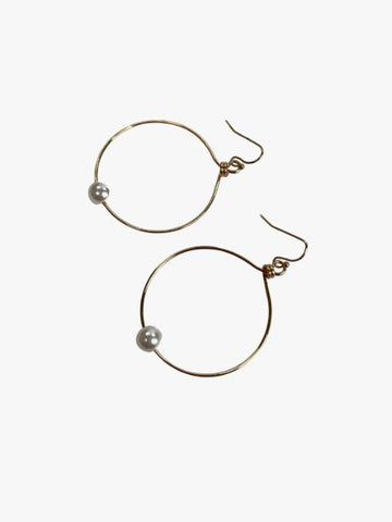 Jodeco Circle & Pearl Earrings